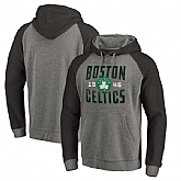 Boston Celtics Fanatics Branded Ash Antique Stack Tri Blend Raglan Pullover Hoodie Fyun,baseball caps,new era cap wholesale,wholesale hats
